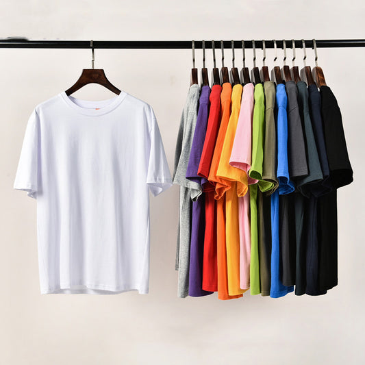 Camiseta Básica de Algodón Puro Manga Corta
