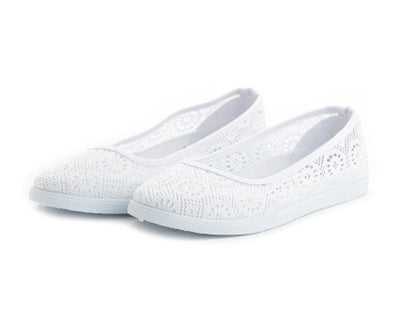 Zapatos Planos Blancos Cómodos Transpirables para Mujer