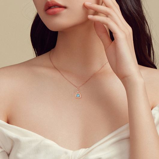 Collar de Plata S925 con Topacio Azul Claro - Colgante Triángulo Geométrico para Mujer - Image 10
