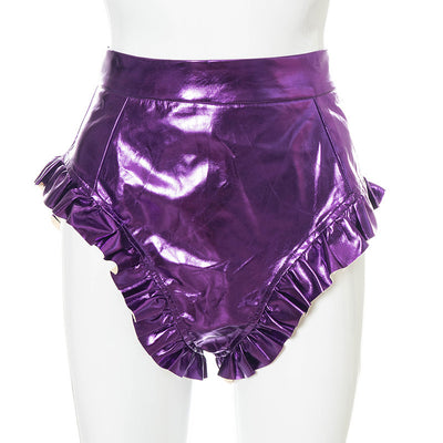 Shorts de Cuero PU para Mujer con Detalles de Madera - Image 7