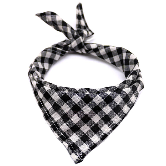Pañuelo Triangular de Algodón a Cuadros para Perros y Gatos - Image 3