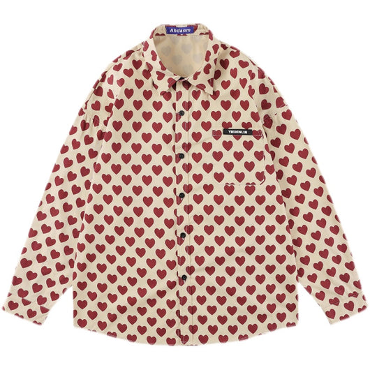 Camisa Manga Larga Estampado Corazón Hombre Fit Relajado - Image 7