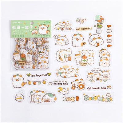 Cute cartoon animal stickers featuring bears and rabbits in various daily activities, packaged and displayed. - Image 10