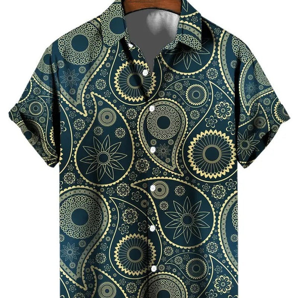 Playera Manga Corta Impresa en 3D para Hombre Verano