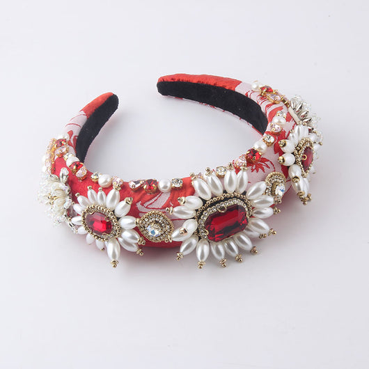 Diadema de Lujo Barroco con Perlas y Cristales Brillantes - Image 15
