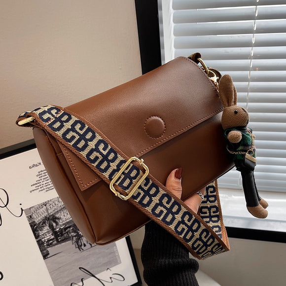 Bolso Bandolera Cuadrado Mini Retro Otoño-Invierno con Correa Ancha