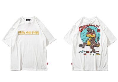 Playera de Moda Urbana con Estampa de Dinosaurio - Manga Corta - Image 8