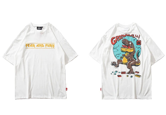 Playera de Moda Urbana con Estampa de Dinosaurio - Manga Corta - Image 8