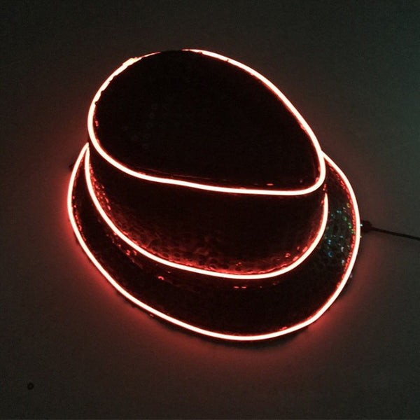 Sombrero de Fiesta Navideño con Lentejuelas Brillantes y Efecto Fluorescente
