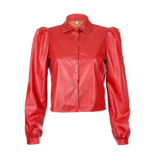 Blusa de Solapas Estructuradas con Mangas Abullonadas - Image 3