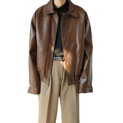 Chaqueta de Cuero Retro Personalizada para Hombre - Image 5