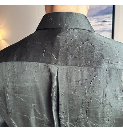 Camisa Larga Hombre Ice Silk Textura Premium - Transpirable y Fresca - Image 31