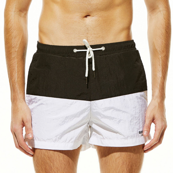 Pantalones Cortos de Playa Tipo Jogger - Diseño Color Blocking Verano