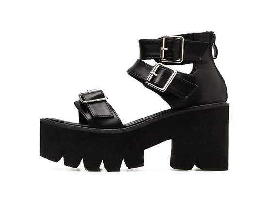 Sandalias de Tacón Alto con Plataforma Gruesa y Hebilla Ajustable - Estilo Europeo - Image 4