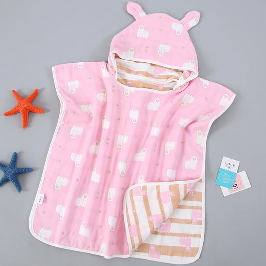 Capa de Baño Infantil con Capucha de Algodón Gasa Pura - Image 10
