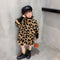 Blusa Infantil Estampado Leopardo Manga Larga Cálida en Cashmere