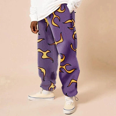 Pantalones Harem Sueltos de Cashmira Estampada con Lana - Image 9