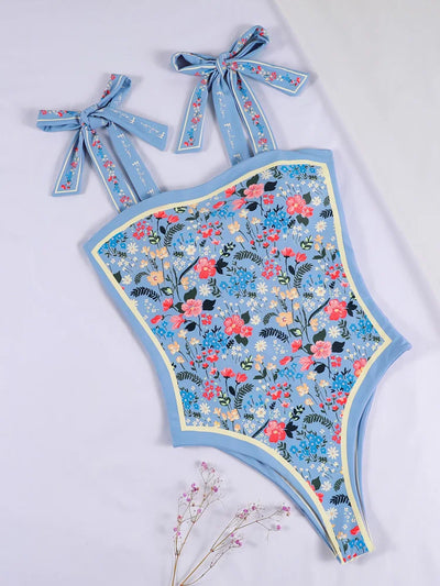 Traje de Baño Vintage Francés Estampado Doble Cara Ajustado - Image 13