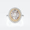 Women's High Carbon Diamond Oval Dove Egg Ring Dorado Blanco Tamaño 5