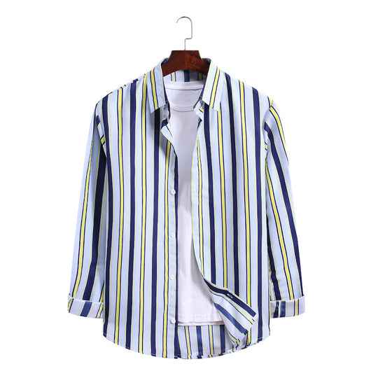 Camisa Estampada de Manga Larga con Patrón de Olas - Tallas Grandes - Image 15