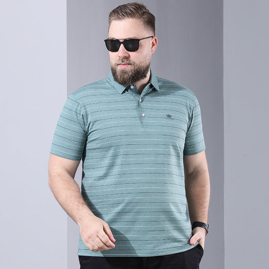 Camiseta de Manga Corta para Hombre Talla Grande con Brillantes Decorativos - Image 8