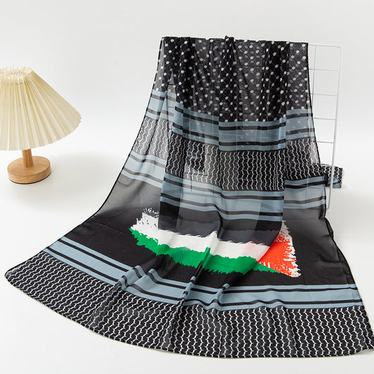 Pañuelo Chiffon Estampado Bandera - Moda Árabe Dubai - Image 15