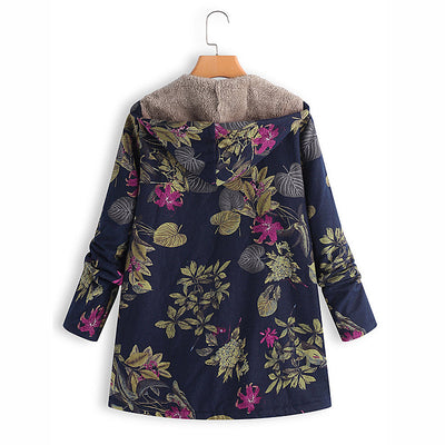 Sudadera Impresa de Algodón y Lino con Capucha - Abrigo Cálido y Suave - Image 2