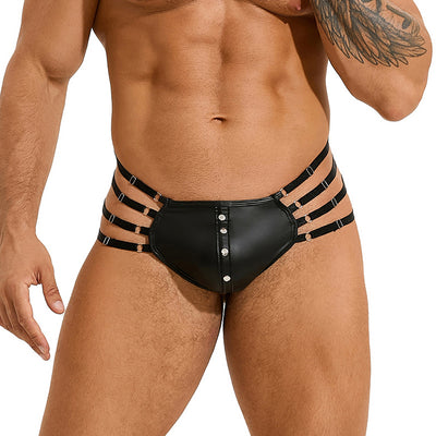 Bóxer Masculino de Cuero Sintético con Remaches y Tira Trasera Baja - Image 11