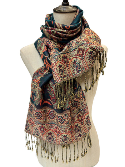 Poncho Bohemio Étnico Jacquard - Estilo Retro Nacional - Image 31