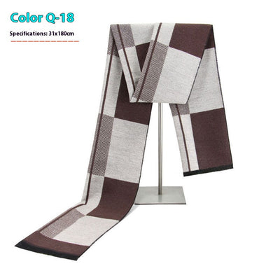 Bufanda Ejecutiva de Cachemira Rayada para Hombre Invierno - Image 23
