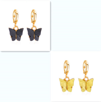 Aretes Mariposa Acrílicos Multicolores para Mujer - Image 13