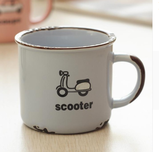 Taza de Viaje Esmaltada con Diseño de Auto - Taza de Café Térmica para Aventuras - Image 8