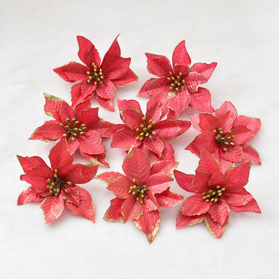 Flor Navideña Dorada de 13cm con Tres Capas - Image 23
