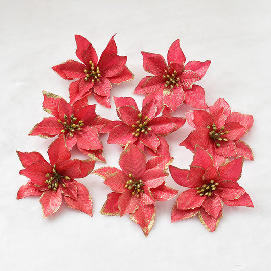 Flor Navideña Dorada de 13cm con Tres Capas - Image 23