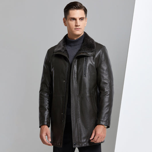 Chaqueta de Cuero Premium para Hombre con Forro Polar Grueso - Image 3
