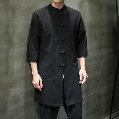 Camisa Hombre Manga Tres Cuartos en Algodón y Lino - Image 12