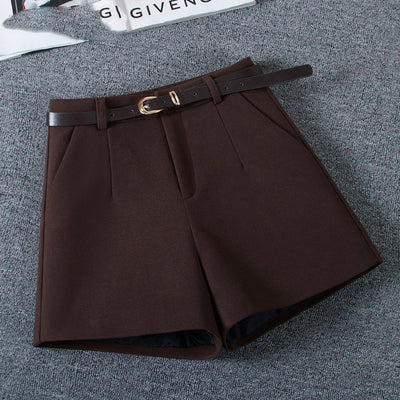 Shorts de Lana Cintura Alta Color Sólido - Image 17