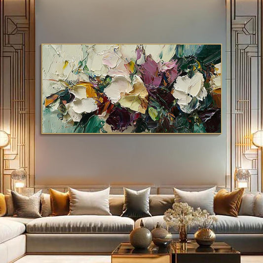 Cuadro de Flores al Óleo Pintado a Mano - Lienzo Artístico Decorativo para el Hogar - Image 2