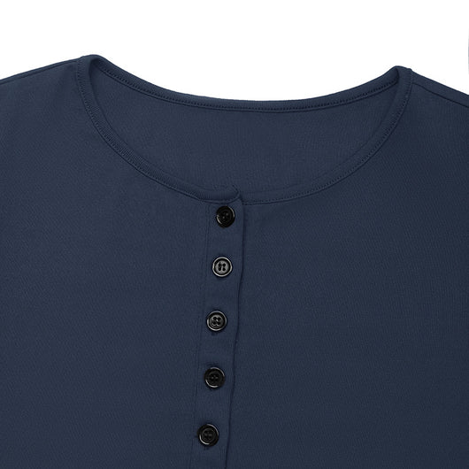 Blusa Casual Cuello Redondo Ajustada Manga Larga Efecto Dos Piezas para Mujer - Image 17
