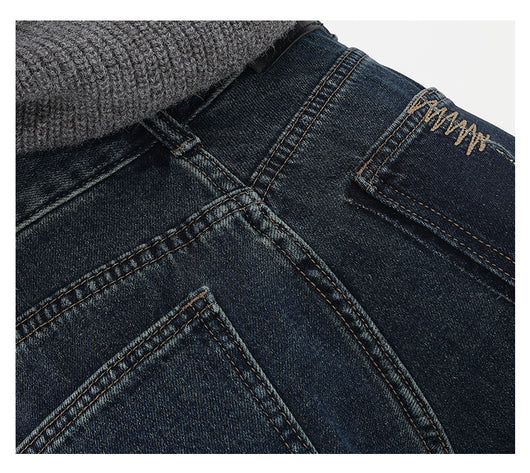 Pantalones Vaqueros Retro Azul Degradado Cintura Alta Rectos Casuales para Mujer - Image 26