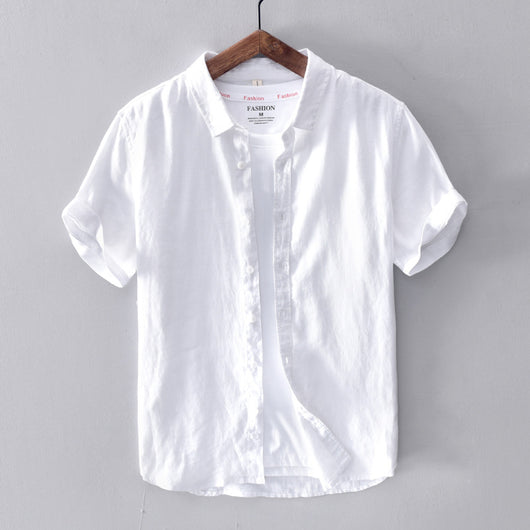 Camisa Casual de Algodón y Lino para Hombre - Image 9