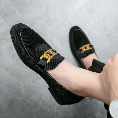 Zapatos de Cuero y Pana para Hombre Talla Grande Punta Afilada - Image 8