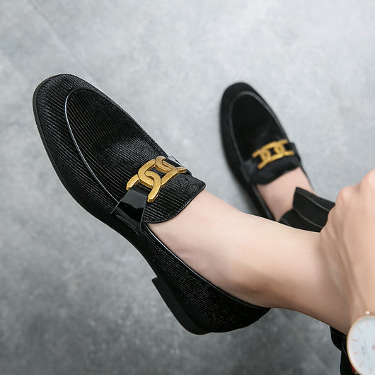 Zapatos de Cuero y Pana para Hombre Talla Grande Punta Afilada - Image 8