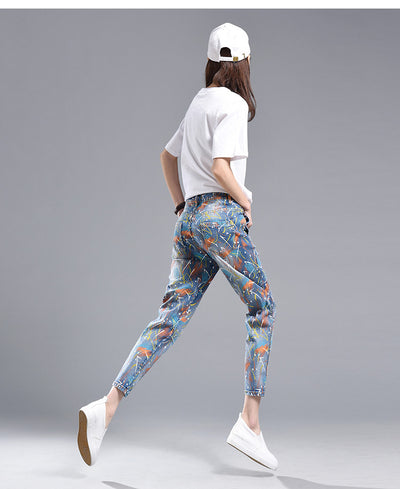 Pantalones Harem Cintura Alta con Estampado Artístico - Image 3