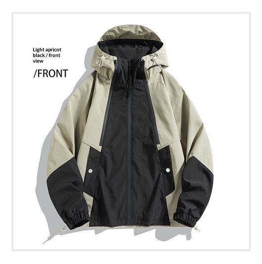 Chaqueta Bomber Impermeable y Cortavientos para Parejas - Diseño Color Block Casual - Image 19
