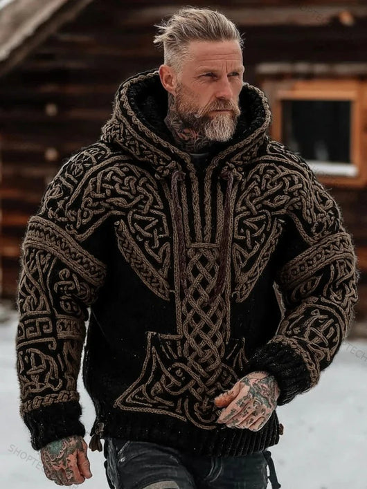 Sudadera Estampada con Capucha de Punto para Hombre - Image 4