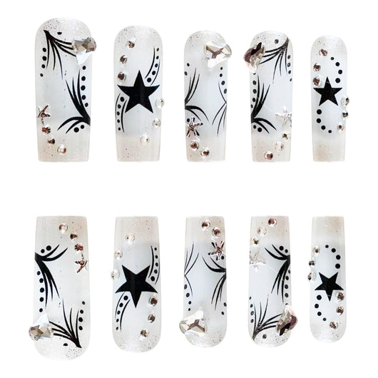 Uñas con Parches de Cristales Brillantes para Mujer - Image 5