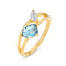 Fashion Light Luxury Sky Azul Topaz Ring London Topopa Adjustable Opening