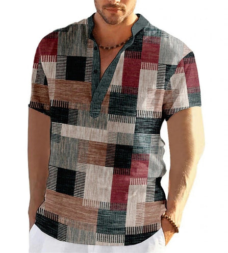 Camisa de Lino Estampada para Hombre - Primavera y Otoño - Image 12