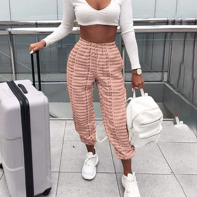 Pantalones Anchos Estilo Urbano con Estampado de Letras y Amarre - Image 3